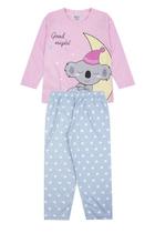 Pijama Infantil Feminino Inverno Good Night - Hey Kids Rosa Claro