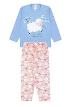 Pijama Infantil Feminino Inverno Sweet Dreams - Hey Kids Azul Claro Pijama Infantil Feminino Inverno Sweet Dreams - Hey Kids Azul Claro