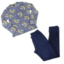 Pijama Infantil Feminino Lezi Malha Fleece Marinho - 300879 Pijama Infantil Feminino Lezi Malha Fleece Marinho - 300879