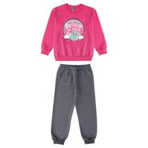 Pijama Infantil Feminino Longo Flanelado Rosa Believe Brilha no Escuro - Malwee