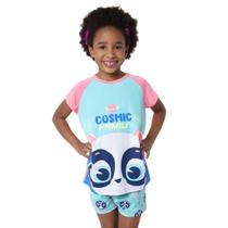 Pijama Infantil Feminino Manga Curta Panda Puket 030402675