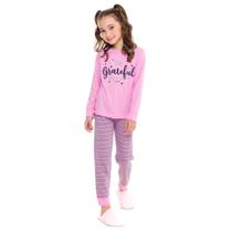 Pijama Infantil Feminino Manga Longa "Grateful" 6 a 10 anos