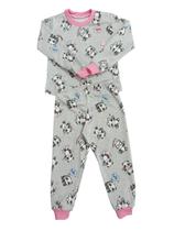 Pijama infantil feminino manga longa inverno quentinho moletinho flanelado por dentro 0 a 4 anos