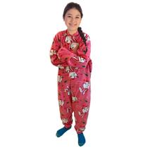 Pijama Infantil Feminino Masculino Macacão Soft Inverno Longo Quentinho