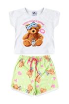 Pijama Infantil Feminino Noite De Sono Tamanho:2 anosCor:Branco
