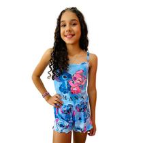 Pijama Infantil Feminino Ondinha Roupa de Dormir Temática Stitch Pijama Infantil Feminino Ondinha Roupa de Dormir Temática Stitch