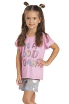 Pijama Infantil Feminino Rosa com Brilho - Izitex Pijama Infantil Feminino Rosa com Brilho - Izitex