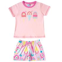 Pijama Infantil Feminino Tam 6 ao 8 Sorvete Verão Pijama Infantil Feminino Tam 6 ao 8 Sorvete Verão