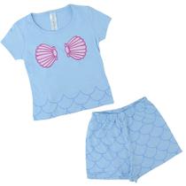 Pijama Infantil Feminino Toy Box Fantasia Sereia Azul - 597