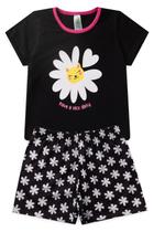 Pijama Infantil Feminino Verão Have a Nice Daisy - Hey Kids - Preto