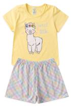 Pijama Infantil Feminino Verão Sweet Little - Hey Kids - Amarelo