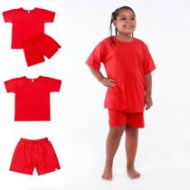 Pijama infantil Fifico Modas na cor vermelha Pijama infantil Fifico Modas na cor vermelha