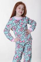 Pijama Infantil Fleece estampa de menina aleatoria Dunabella Pijama Infantil Fleece estampa de menina aleatoria Dunabella