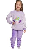 Pijama infantil fleece inverno longo meninas