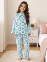 Pijama Infantil Fleece Peludinho Ted Inverno Fechado Quentinho Do 8 ao 12
