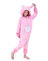 Pijama infantil fofo de pelúcia rosa para animais, macacão de 10 anos Pijama infantil fofo de pelúcia rosa para animais, macacão de 10 anos