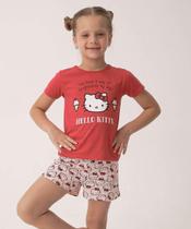 Pijama Infantil Hello Kitty Sanrio Tam 4 a 10 Vermelho-47031 Pijama Infantil Hello Kitty Sanrio Tam 4 a 10 Vermelho-47031
