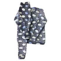 Pijama Infantil Inverno Fleece Noite Quente Confortável Nuvem - Tam. 04