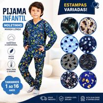 Pijama Infantil Inverno Moletinho 100 Algodão