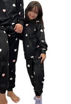 Pijama Infantil - Juvenil Feminino Aveludado Conjunto Calça e Camisa