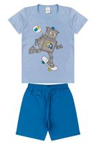 Pijama Infantil Juvenil Menino Verão em Meia Malha Estampado