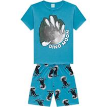 Pijama Infantil KYLY Brilha no Escuro Dinossauro Tam 4 a 8