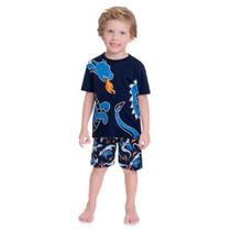 Pijama Infantil Kyly Brilha No Escuro Dragão Marinho Cód: 330