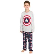 Pijama Infantil Longo Capitão América - Marvel 27.05.0105 Pijama Infantil Longo Capitão América - Marvel 27.05.0105