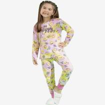 Pijama Infantil Longo Menina Emojis Brilha No Escuro Elian Pijama Infantil Longo Menina Emojis Brilha No Escuro Elian