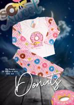 Pijama infantil longo tema Donuts