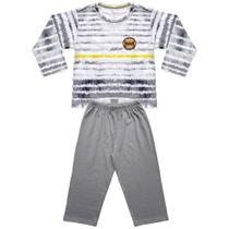 Pijama Infantil Look Jeans Longo Listra Cinza - CINZA - 01 Pijama Infantil Look Jeans Longo Listra Cinza - CINZA - 01