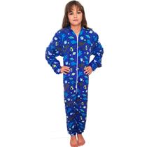 Pijama Infantil Macacão Kigurumi Espaço Azul