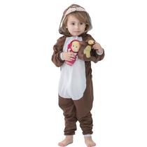 Pijama Infantil Macacão Kigurumi Fantasia Urso Marrom