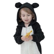 Pijama Infantil Macacão Kigurumi Fantasia Urso Preto