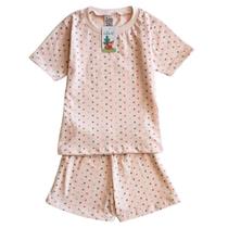Pijama Infantil Manga Curta Feminino Babié Poá