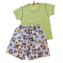 Pijama infantil masc Sonhart Verde e estampa