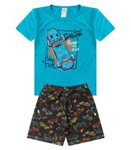 Pijama Infantil Masculino Brilha No Escuro kappes Azul