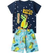 Pijama Infantil Masculino Brilha No Escuro Kappes Azul