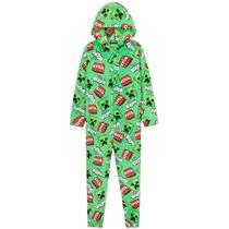 Pijama Infantil Masculino com Capuz em Fleece Minecraft