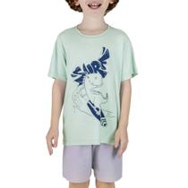 Pijama Infantil Masculino Dedeka Melange Dino Curto Verde