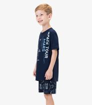 Pijama Infantil Masculino Em Meia Malha Rovi Kids Azul