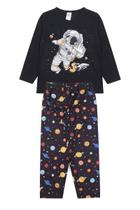 Pijama Infantil Masculino Inverno Astronauta - Hey Kids Preto