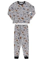 Pijama Infantil Masculino Inverno Cinza Dogs - Alakazoo