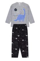Pijama Infantil Masculino Inverno Dino - Hey Kids Mescla Pijama Infantil Masculino Inverno Dino - Hey Kids Mescla