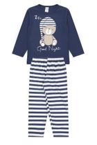 Pijama Infantil Masculino Inverno Good Night - Hey Kids Azul