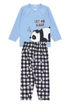 Pijama Infantil Masculino Inverno Let Me Sleep - Hey Kids Azul Claro