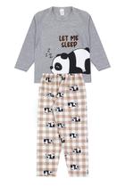 Pijama Infantil Masculino Inverno Let Me Sleep - Hey Kids Mescla