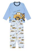 Pijama Infantil Masculino Inverno Let's Work - Hey Kids Azul Claro Pijama Infantil Masculino Inverno Let's Work - Hey Kids Azul Claro