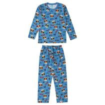 Pijama Infantil Masculino Longo Azul Tigre - Malwee