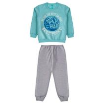 Pijama Infantil Masculino Longo Flanelado Azul Best Brilha no Escuro - Malwee